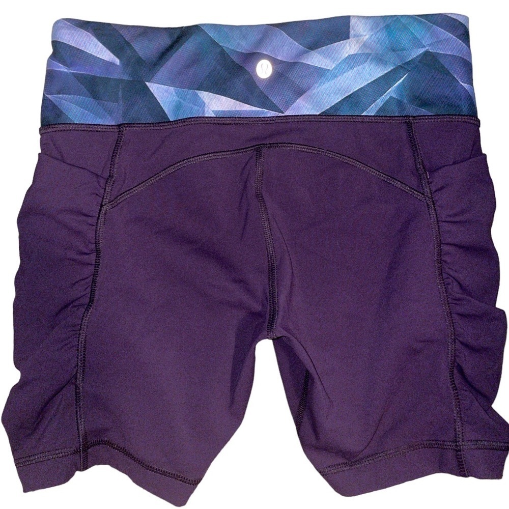 Lululemon, Purple Compression Athletic Shorts with Adjustable Waist Strap,Size 6